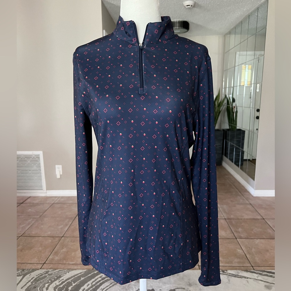 Callaway Navy and Red Long Sleeve Top